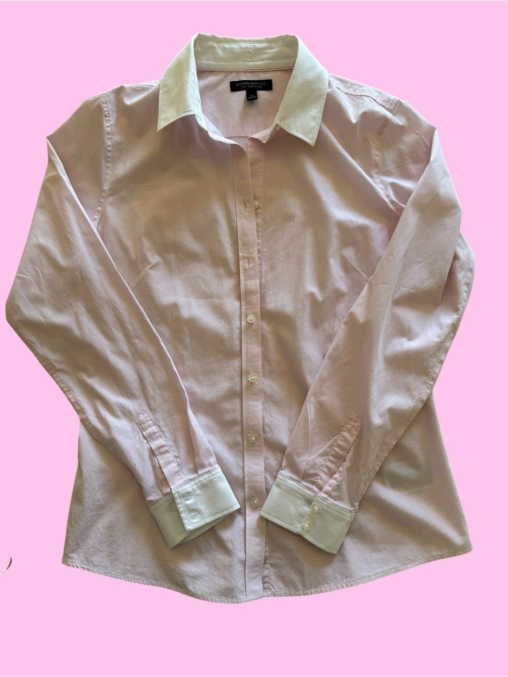 Banana Republic Light Pink Poplin Button Down Shirt